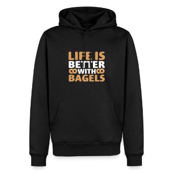 Bagel Geschenk Essen Bagel - Männer Premium Bio Hoodie - Schwarz - Vorne - Nico (187cm)