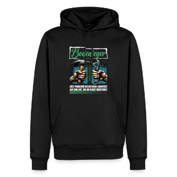 Bodenleger Beruf mit lustigen Spruch - Männer Premium Bio Hoodie - Schwarz - Vorne - Nico (187cm)
