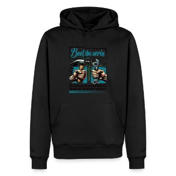 Bootsbauerin Beruf mit lustigen Spruch - Männer Premium Bio Hoodie - Schwarz - Vorne - Nico (187cm)