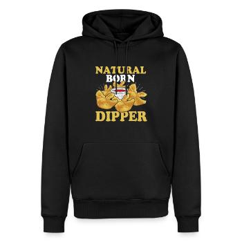 Funny Crab Rangoon - Men’s Premium Organic Hoodie - black - Front - Nico (187cm)