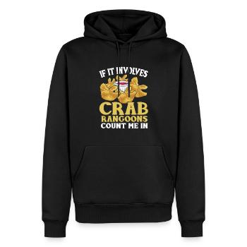 Funny Crab Rangoon - Men’s Premium Organic Hoodie - black - Front - Nico (187cm)