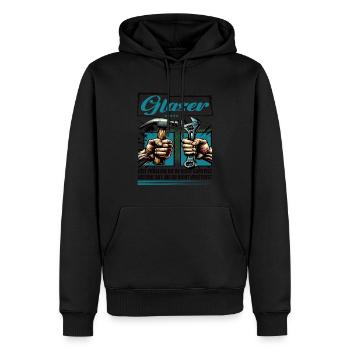 Glaser Beruf mit lustigen Spruch - Männer Premium Bio Hoodie - Schwarz - Vorne - Nico (187cm)