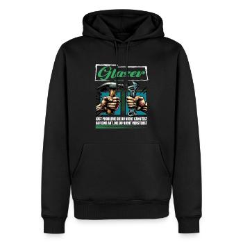 Glaser Beruf mit lustigen Spruch - Männer Premium Bio Hoodie - Schwarz - Vorne - Nico (187cm)