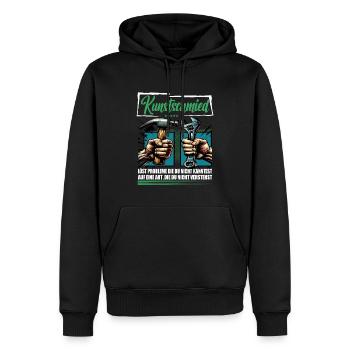 Kunstschmied Beruf mit lustigen Spruch - Männer Premium Bio Hoodie - Schwarz - Vorne - Nico (187cm)