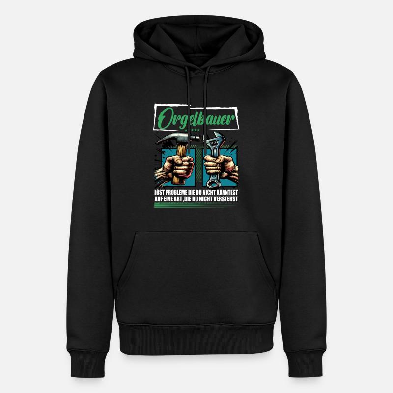 Orgelbauer Beruf mit lustigen Spruch - Männer Premium Bio Hoodie - Schwarz