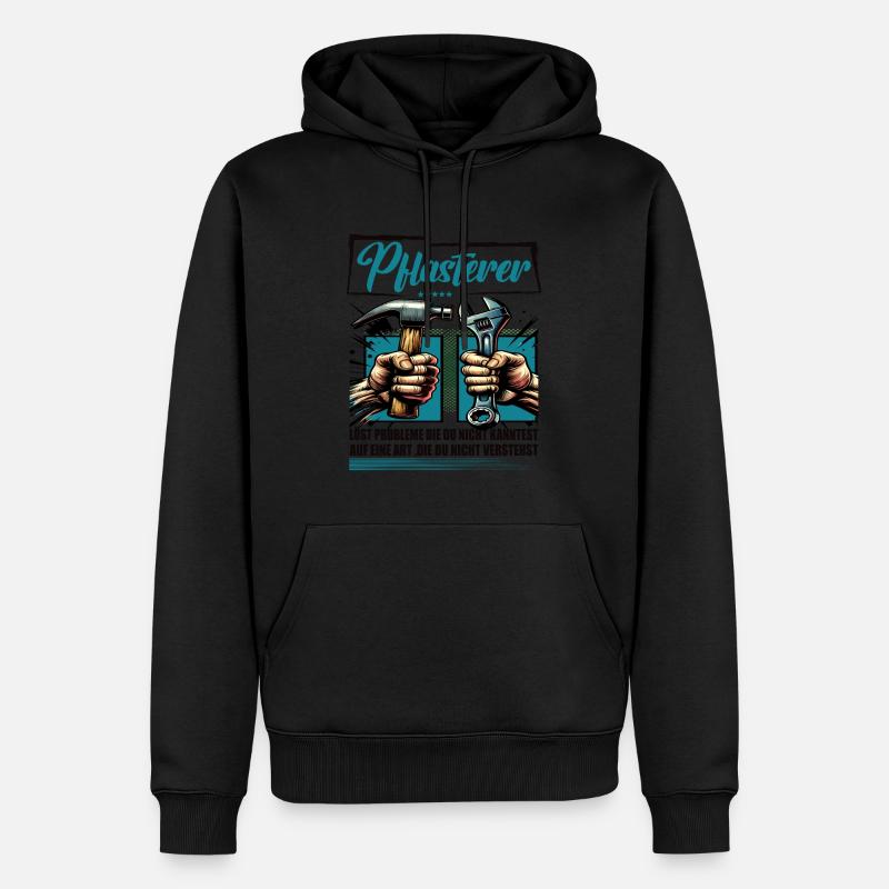 Pflasterer Beruf mit lustigen Spruch - Männer Premium Bio Hoodie - Schwarz
