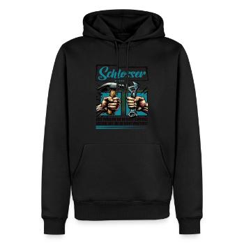 Schlosser Beruf mit lustigen Spruch - Männer Premium Bio Hoodie - Schwarz - Vorne - Nico (187cm)
