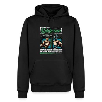 Schlosser Beruf mit lustigen Spruch - Männer Premium Bio Hoodie - Schwarz - Vorne - Nico (187cm)