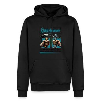 Stahlbetonbauer Beruf mit lustigen Spruch - Männer Premium Bio Hoodie - Schwarz - Vorne - Nico (187cm)