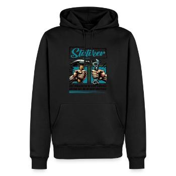 Statiker Beruf mit lustigen Spruch - Männer Premium Bio Hoodie - Schwarz - Vorne - Nico (187cm)