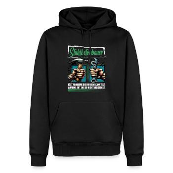 Stahlbetonbauer Beruf mit lustigen Spruch - Männer Premium Bio Hoodie - Schwarz - Vorne - Nico (187cm)