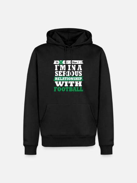 Football Ma relation sérieuse drôle - Sweat à capuche Premium bio Homme - noir