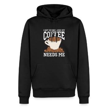 Barista Kaffee - Männer Premium Bio Hoodie - Schwarz - Vorne - Nico (187cm)