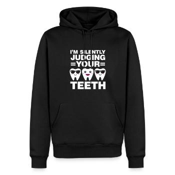 Diplôme d’étudiant en dentisterie dentaire - Sweat à capuche Premium bio Homme - noir - Devant - Nico (187cm)
