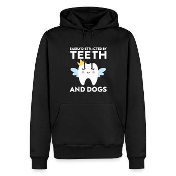 Diplôme d’étudiant dentiste en dentisterie dentaire - Sweat à capuche Premium bio Homme - noir - Devant - Nico (187cm)