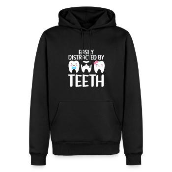 Diplôme d’étudiant dentiste en dentisterie dentaire - Sweat à capuche Premium bio Homme - noir - Devant - Nico (187cm)