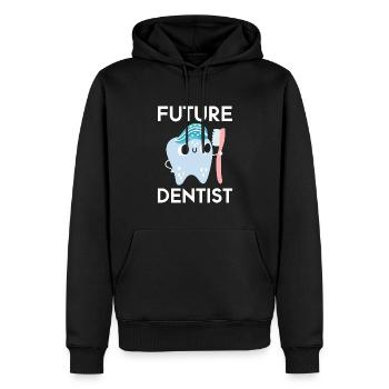 Diplôme d’étudiant dentiste en dentisterie dentaire - Sweat à capuche Premium bio Homme - noir - Devant - Nico (187cm)
