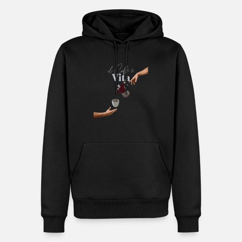 Il Caffe e Vita - Sweat à capuche Premium bio Homme - noir