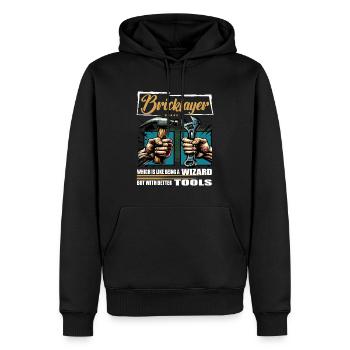Bricklayer Profession Saying Worker - Men’s Premium Organic Hoodie - black - Front - Nico (187cm)