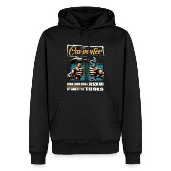 Carpenter Profession Saying Worker - Men’s Premium Organic Hoodie - black - Front - Nico (187cm)