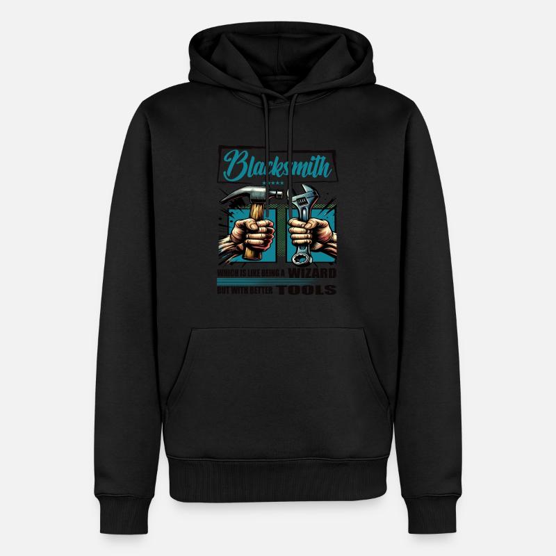 Blacksmith Beruf Spruch Arbeiter - Männer Premium Bio Hoodie - Schwarz