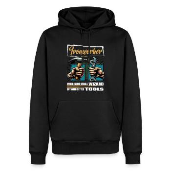 Ironworker Profession Saying Worker - Men’s Premium Organic Hoodie - black - Front - Nico (187cm)