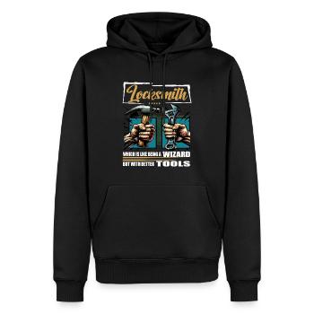 Locksmith Profession Saying Worker - Men’s Premium Organic Hoodie - black - Front - Nico (187cm)