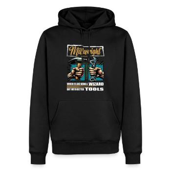 Millwright Profession Saying Worker - Men’s Premium Organic Hoodie - black - Front - Nico (187cm)