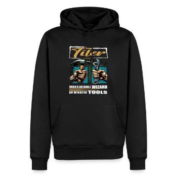 Tiler Profession Saying Worker - Men’s Premium Organic Hoodie - black - Front - Nico (187cm)