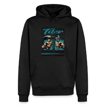 Tiler Profession Saying Worker - Men’s Premium Organic Hoodie - black - Front - Nico (187cm)