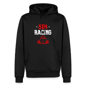 sim racing gaming jeux vidéo - Sweat à capuche Premium bio Homme - noir - Devant - Nico (187cm)