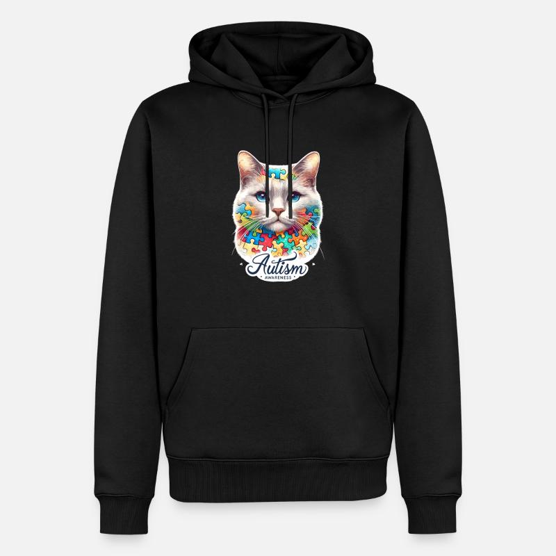 Autism Awareness puzzles piece - Männer Premium Bio Hoodie - Schwarz