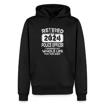 Retired Police officer 2024 - Männer Premium Bio Hoodie - Schwarz - Vorne - Nico (187cm)