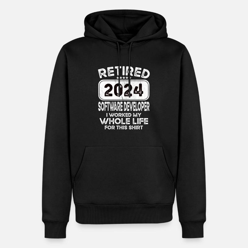 Retired Software developer 2024 - Men’s Premium Organic Hoodie - black