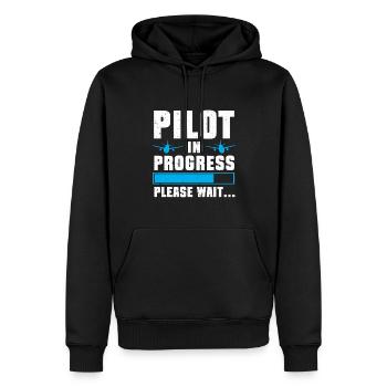 Pilot Quote Flight Lover Aircraft Aviation - Men’s Premium Organic Hoodie - black - Front - Nico (187cm)