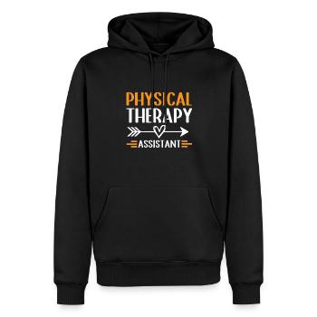 Kinésithérapeute Physiothérapie - Sweat à capuche Premium bio Homme - noir - Devant - Nico (187cm)