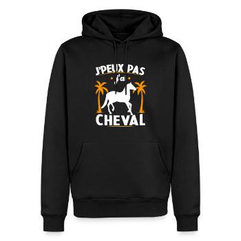 Ich kann nicht, ich habe ein Pferd - Männer Premium Bio Hoodie - Schwarz - Vorne - Nico (187cm)