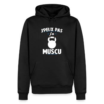 I can't I worked out - Men’s Premium Organic Hoodie - black - Front - Nico (187cm)