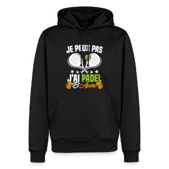 I can't I have padel and aperitif Padeliste Gift - Men’s Premium Organic Hoodie - black - Front - Nico (187cm)