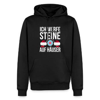 Curling - Männer Premium Bio Hoodie - Schwarz - Vorne - Nico (187cm)