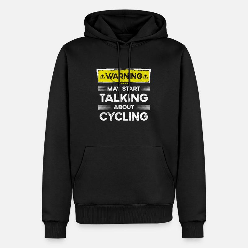 Parler de cyclisme drôle - Sweat à capuche Premium bio Homme - noir