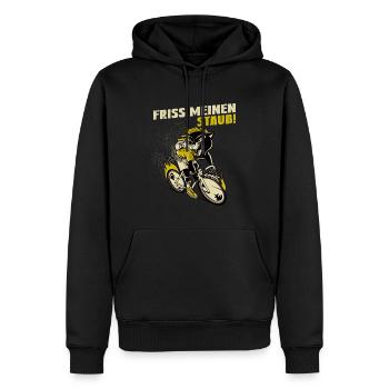 Friss meinen Staub | Radsport Rennrad Shirt - Männer Premium Bio Hoodie - Schwarz - Vorne - Nico (187cm)