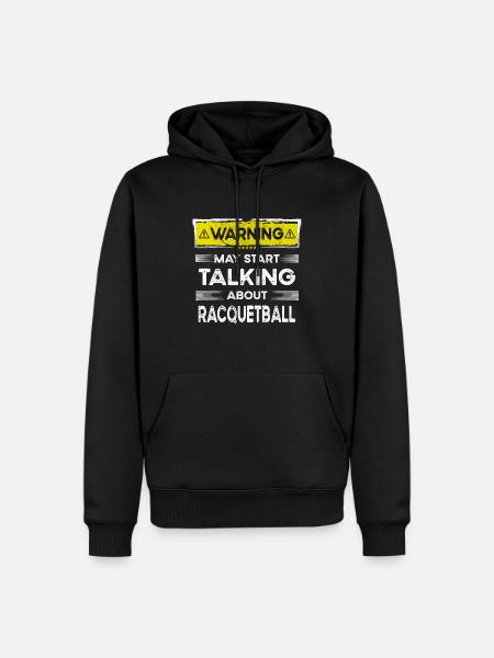 Talking about Racquetball funny - Männer Premium Bio Hoodie - Schwarz