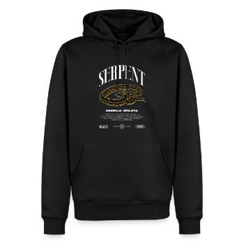 Carpet Python Modern Reptile Keeper Streetwear - Men’s Premium Organic Hoodie - black - Front - Nico (187cm)