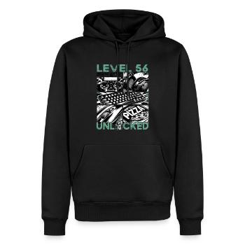Birthday Level 56 Unlocked Gaming & Gamer - Men’s Premium Organic Hoodie - black - Front - Nico (187cm)