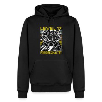 Geburtstag Level 17 freigeschaltet Gaming & Zocker - Männer Premium Bio Hoodie - Schwarz - Vorne - Nico (187cm)