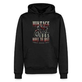 Vintage Motorcycle Bikers Motorbike Birthday 1965 - Men’s Premium Organic Hoodie - black - Front - Nico (187cm)