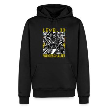 Geburtstag Level 33 freigeschaltet Gaming & Zocker - Männer Premium Bio Hoodie - Schwarz - Vorne - Nico (187cm)