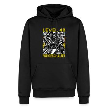 Birthday Level 48 Unlocked Gaming & Gaming - Men’s Premium Organic Hoodie - black - Front - Nico (187cm)