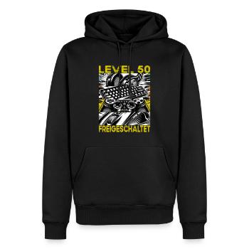 Geburtstag Level 50 freigeschaltet Gaming & Zocker - Männer Premium Bio Hoodie - Schwarz - Vorne - Nico (187cm)